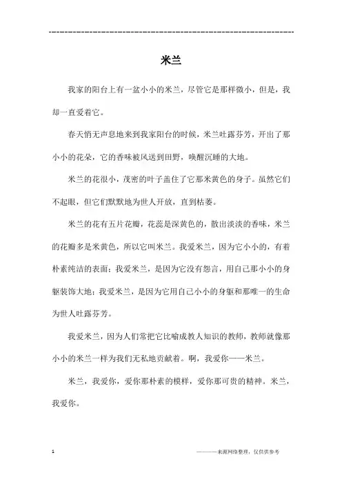 米兰_初一作文