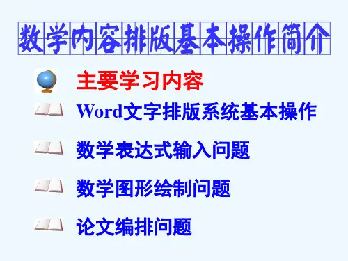 数学建模中的排版问题