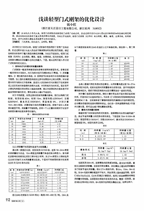 浅谈轻型门式刚架的优化设计