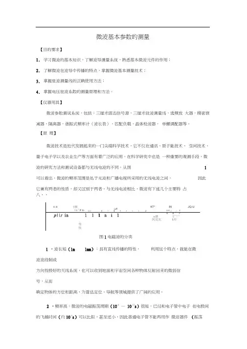 微波基本参数的测量实验报告