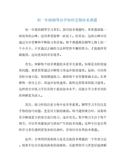 初一年级钢琴自学如何克服技术难题