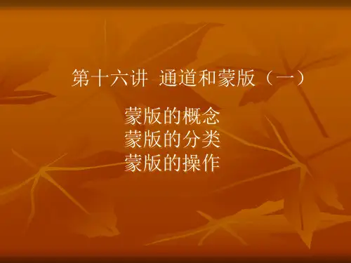 ps系列教程5第十六讲  通道和蒙版(一)