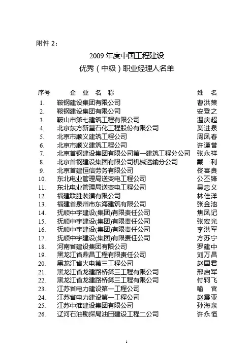 关于批准 等319名同志为中国工程建设高级职业经理人的决定