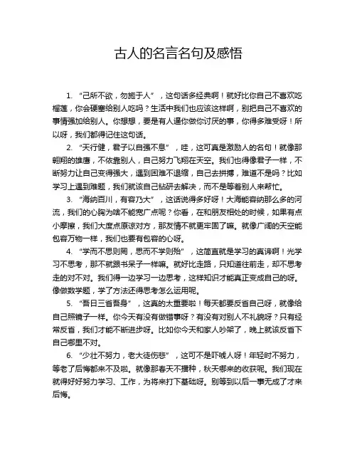 古人的名言名句及感悟