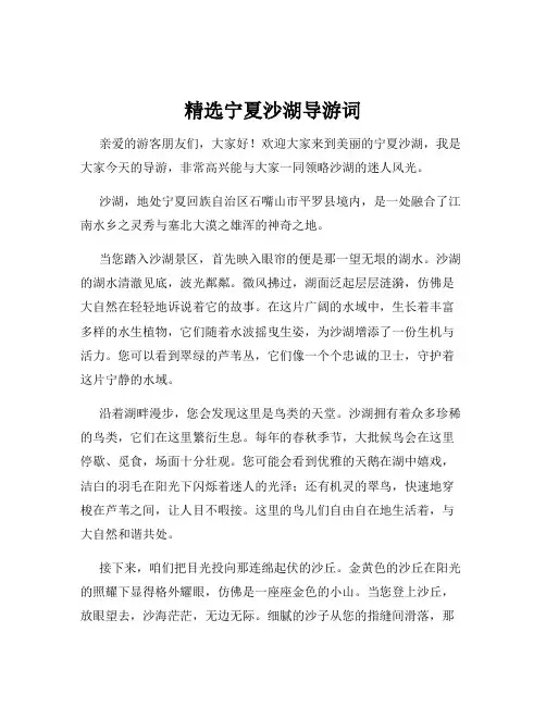 精选宁夏沙湖导游词