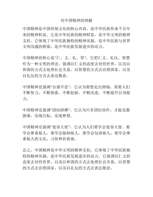 对中国精神的理解