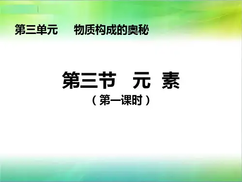 人教版化学九年级上册 3.3 元素 第一课时课件 