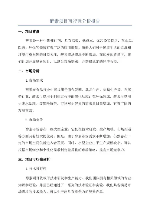 酵素项目可行性分析报告