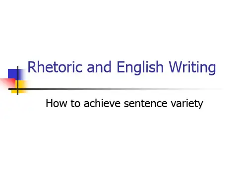 more on sentence variety(英语修辞与写作 lecture 19-2)
