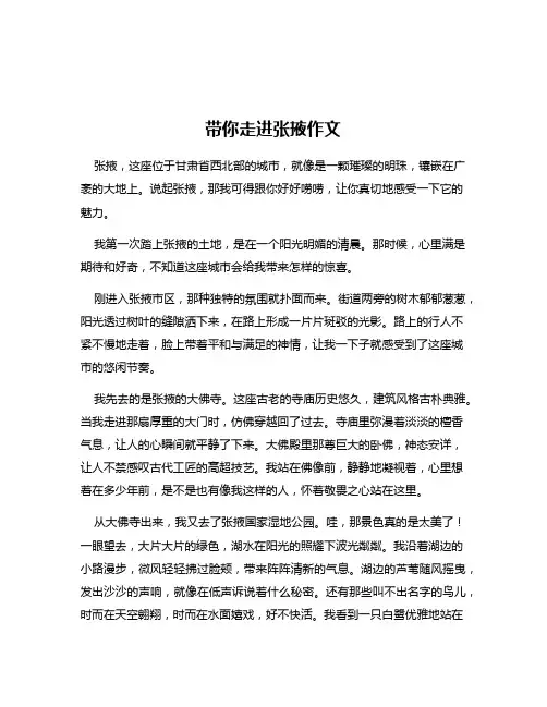 带你走进张掖作文