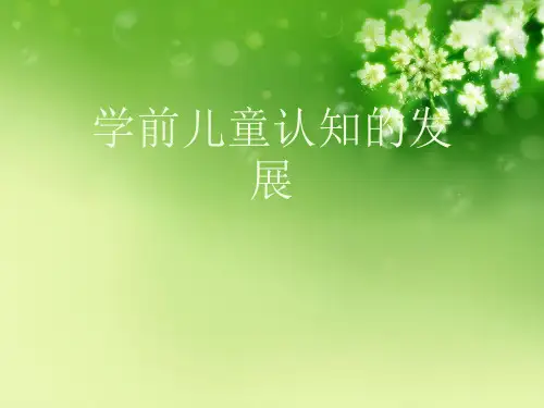 学前儿童认知的发展优秀课件