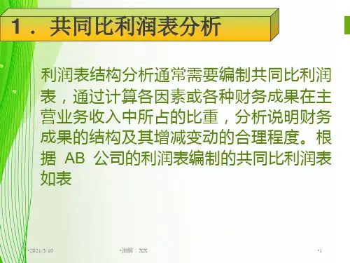 利润表结构分析PPT