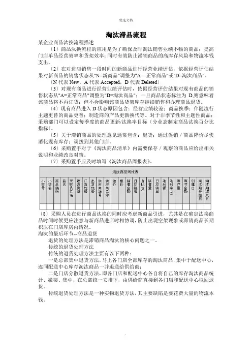 超市淘汰滞品流程