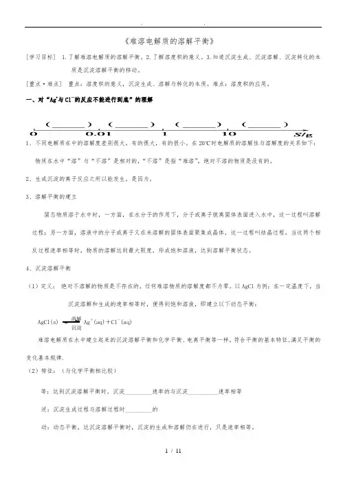 难溶电解质的溶解平衡(全面)