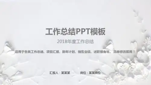 完美版PPT-2018年度工作总结