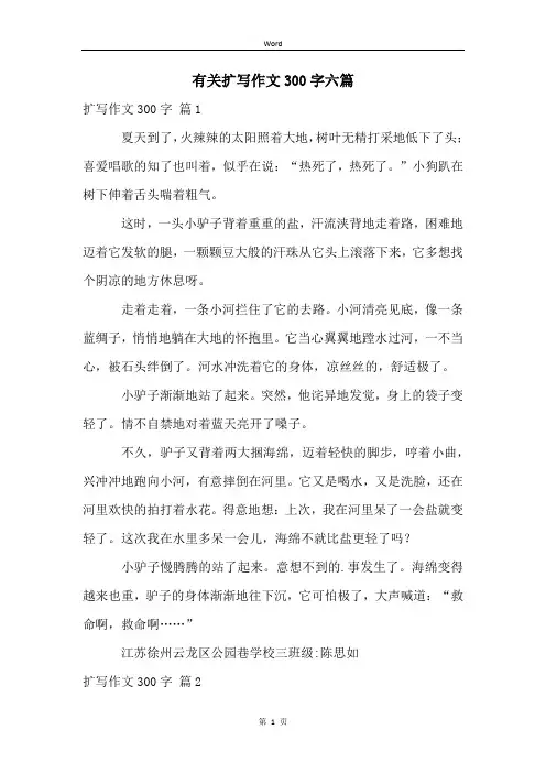 有关扩写作文300字六篇