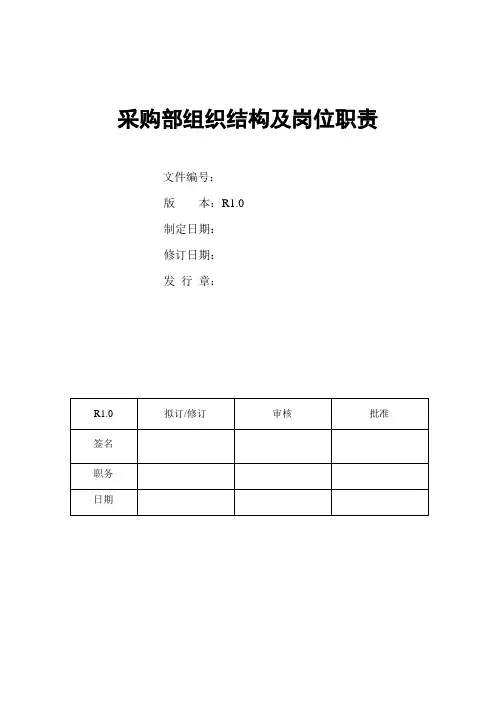 采购部组织结构及岗位职责