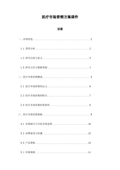 医疗市场营销方案课件