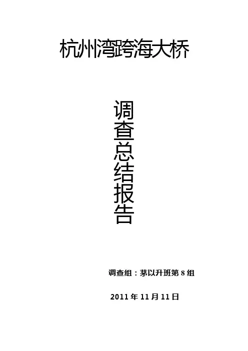 杭州湾跨海大桥总结报告