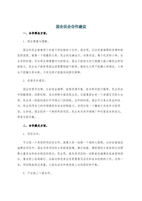 国企民企合作建议