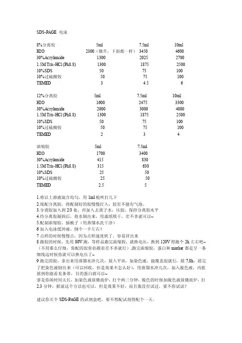 sds-page配方