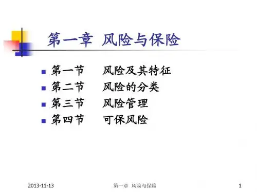 第一章  风险与保险
