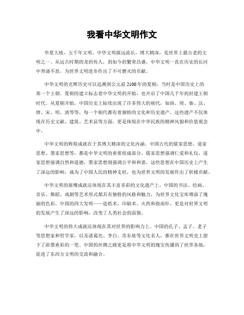 我看中华文明作文