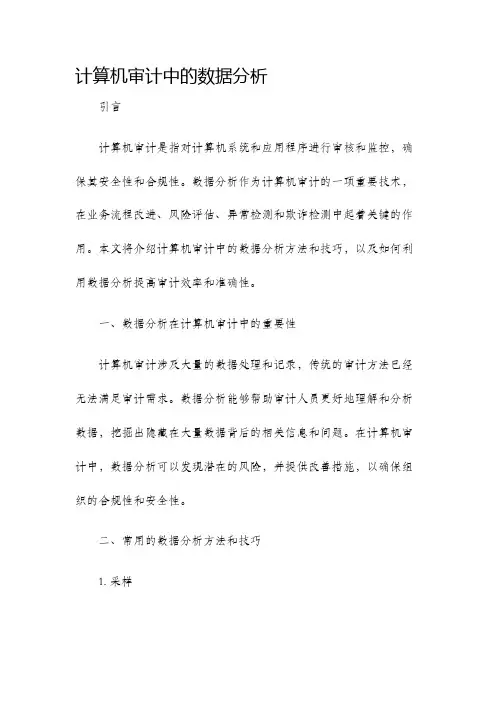 计算机审计中的数据分析