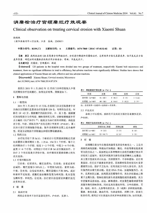 消糜栓治疗宫颈糜烂疗效观察