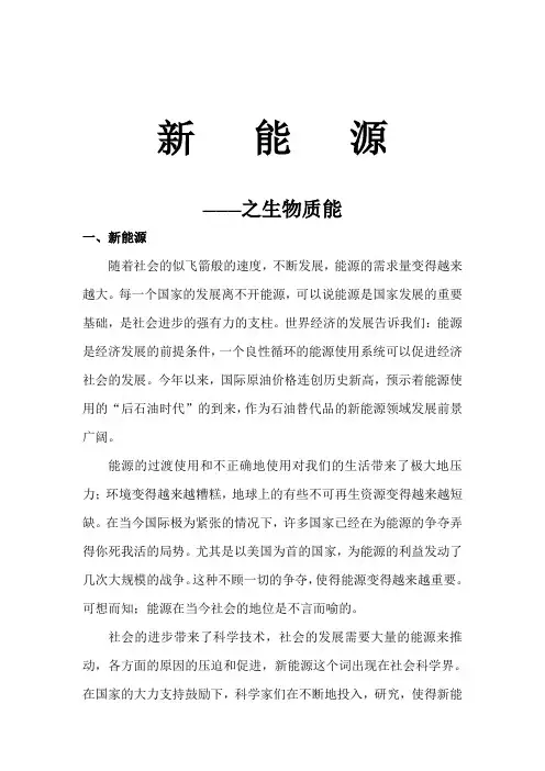 新能源之生物质能