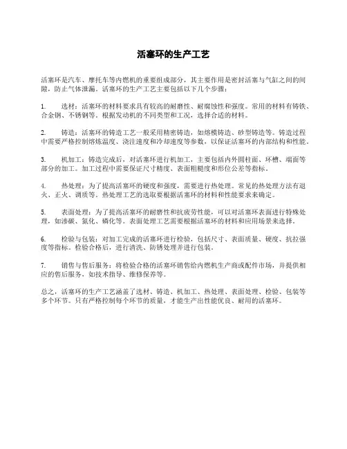 活塞环的生产工艺