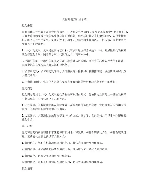 氮循环的知识点总结