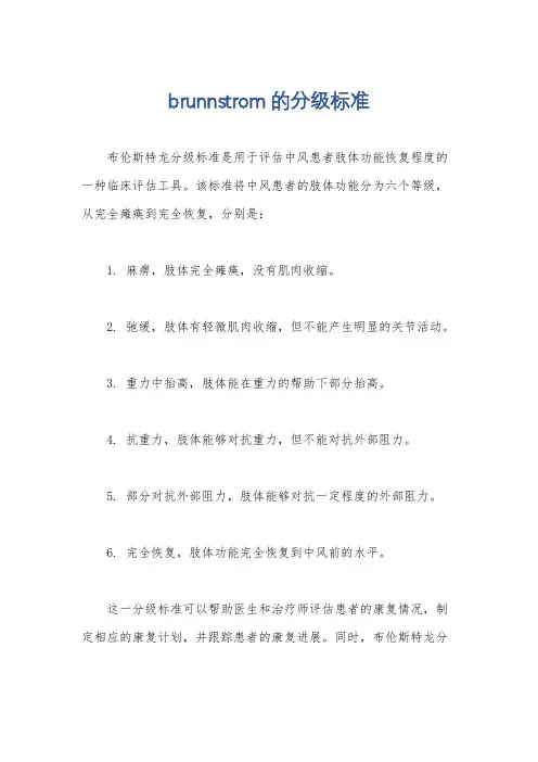 brunnstrom的分级标准