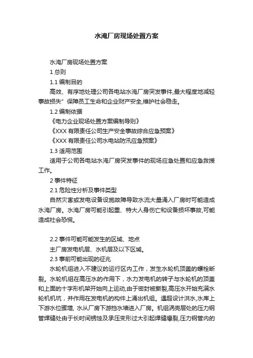 水淹厂房现场处置方案