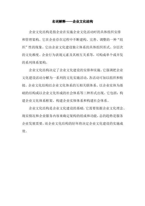 名词解释——企业文化结构