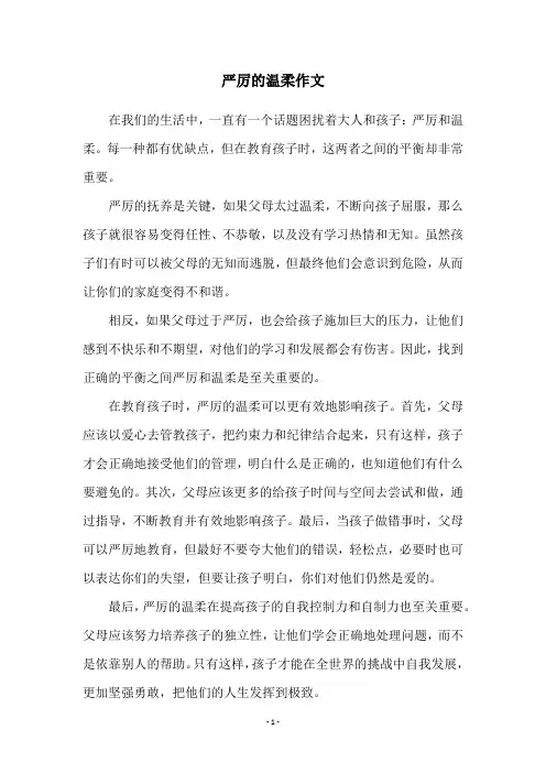 严厉的温柔作文