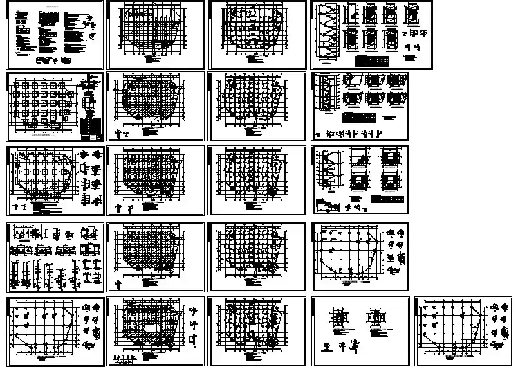 地上4层地下1层大型商场框架结构施工图（CAD、21张）
