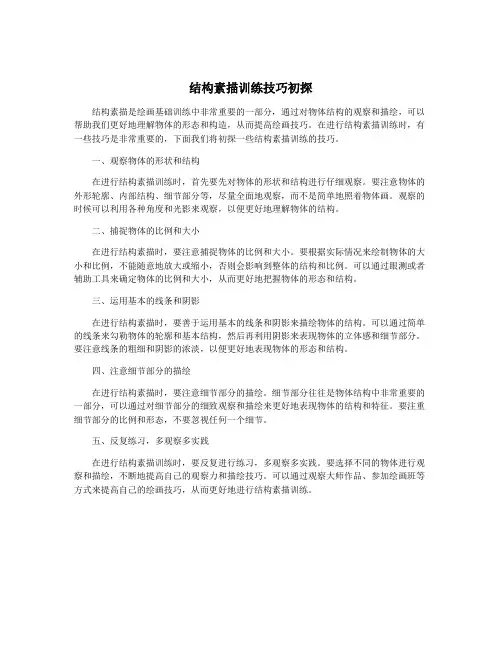 结构素描训练技巧初探