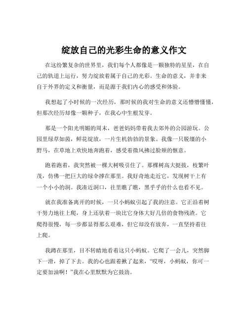 绽放自己的光彩生命的意义作文