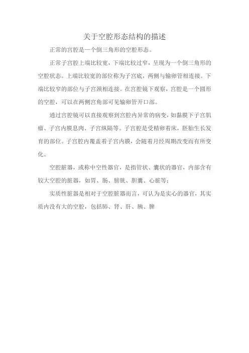 关于空腔形态结构的描述