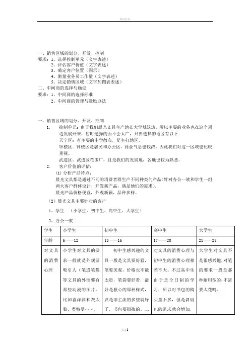 销售管理销售区域划分开发控制
