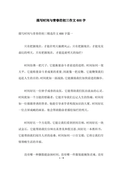 描写时间与青春的初三作文600字