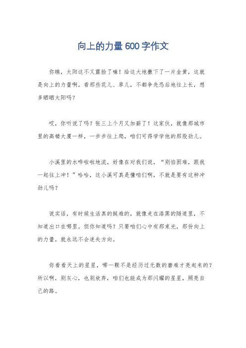 向上的力量600字作文