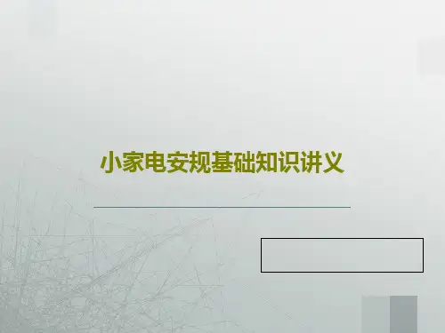 小家电安规基础知识讲义共64页文档