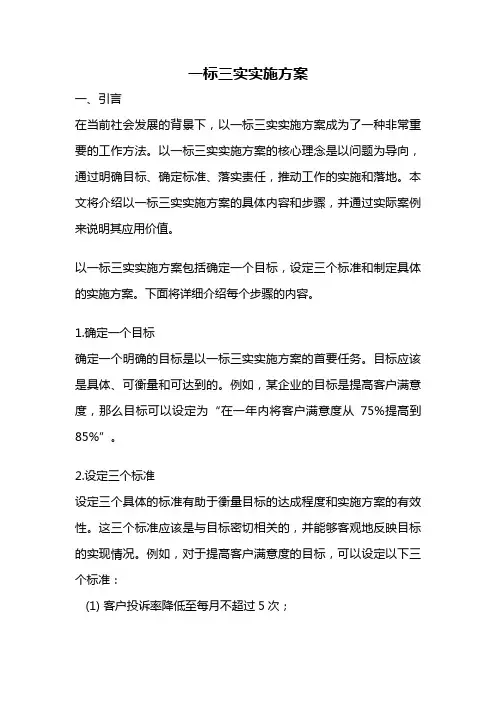 一标三实实施方案