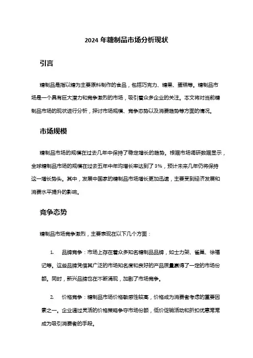 2024年糖制品市场分析现状