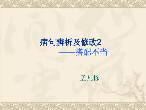 病句辨析及修改2搭配不当