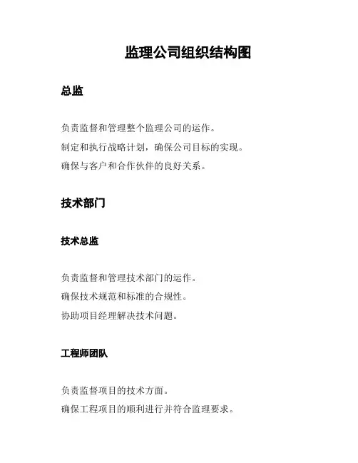 监理公司组织结构图