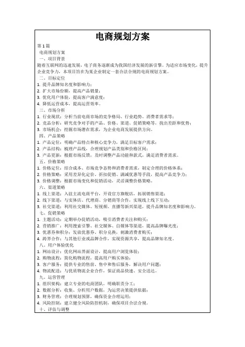 电商规划方案
