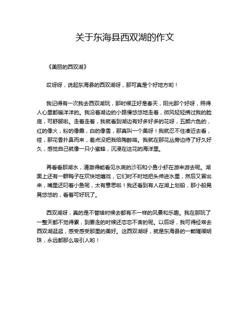 关于东海县西双湖的作文